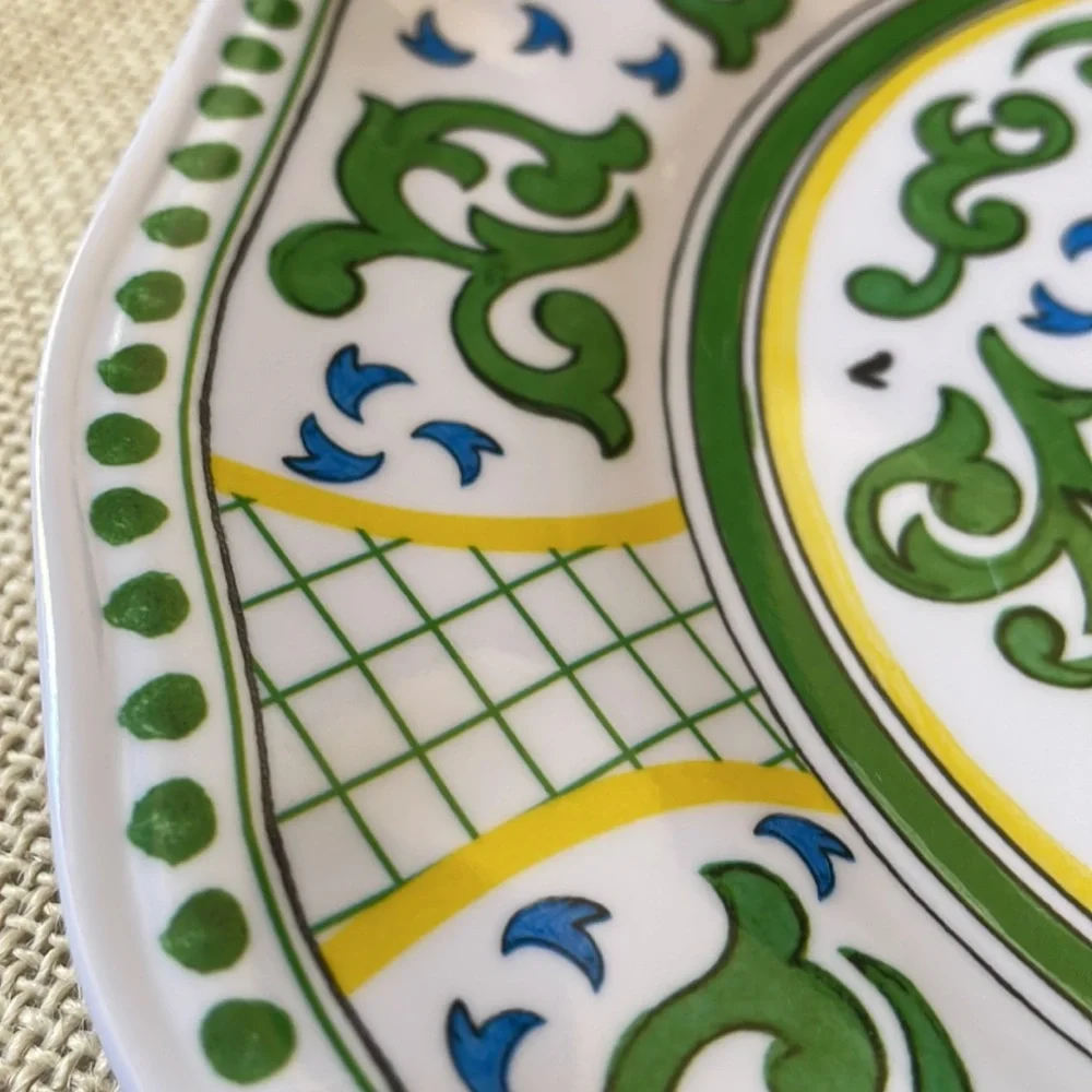 Sir La Table Melamine green Rooster Salad Plate 9”